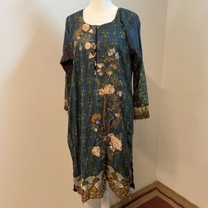 Munira Designer Teal Floral Lawn 2-Piece Outfit XL